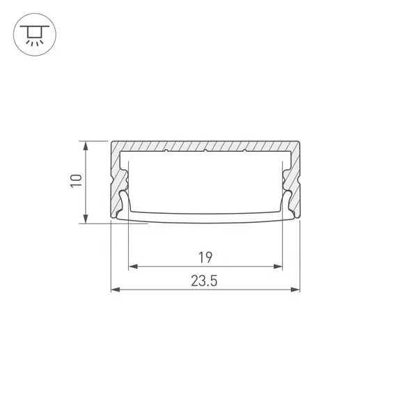Профиль ARH-WIDE-H10-2000 ANOD (Arlight, Алюминий)