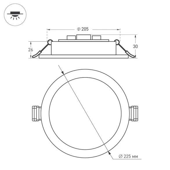 Светильник DL-BL225-24W Day White (Arlight, IP40 Металл, 3 года)