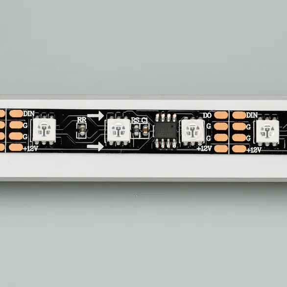Светодиодная лента SPI-5000-5060-60 12V Cx3 RGB-Auto (Black 10mm, 13.2W/m, IP20) (Arlight, Открытый, IP20)