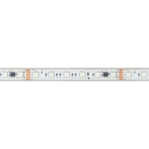 Светодиодная лента герметичная DMX-PS-B60-15mm 24V RGB-PX6 (15W/m, IP67, 5060, 5m) (Arlight, -)
