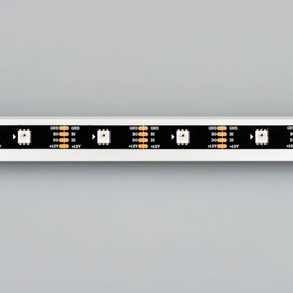 Светодиодная лента SPI-5000-RAM-5060-30 12V Cx1 RGB-Auto (Black 10mm, 4.8W/m, IP20) (Arlight, Открытый, IP20)